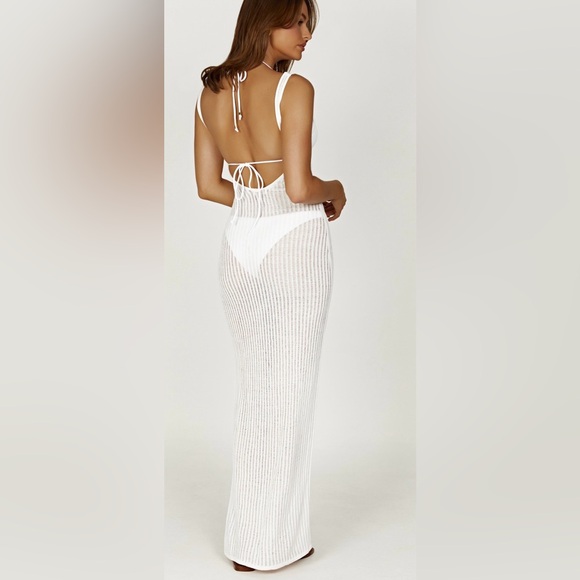 Meshki White Ribbed Maxi Dress - Picture 3 of 5